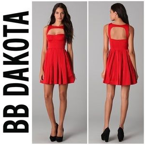 ❤️ BB Dakota, Red Kassia Bustier Fit-and-Flare Mini Dress